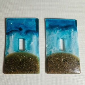 Hand Crafted Coastal Light Switch Covers Set of 2